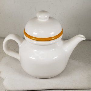 Vintage 1970’s Waechtersbach White/Yellow Coffee / Teapot Made In West Germany